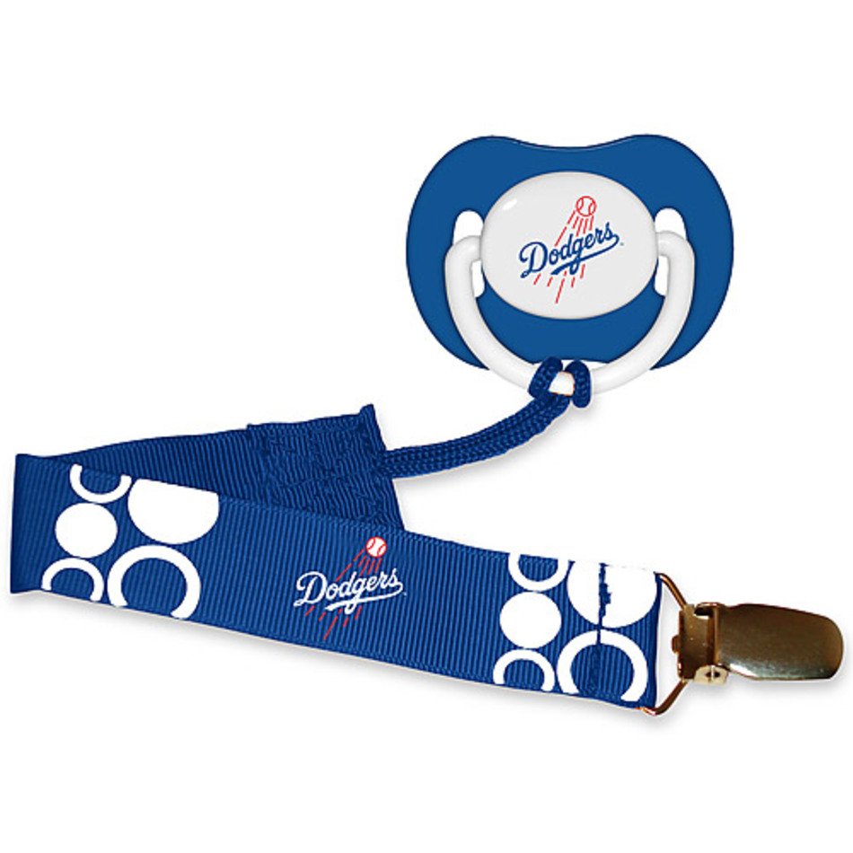 &gt Kids Baby Accessories Los Angeles Dodgers Pacifier & Clip Set