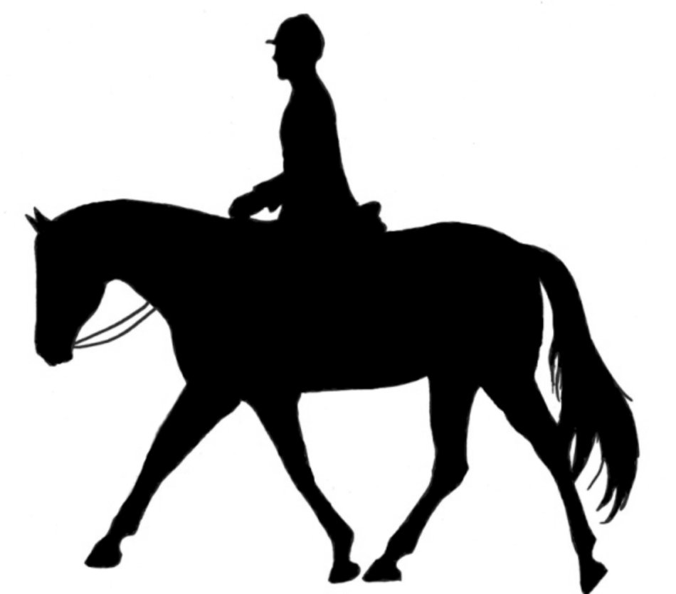English Riding Silhouette drawing