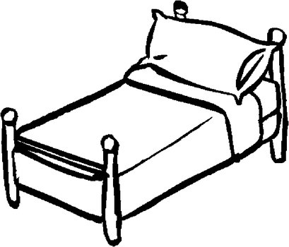 Bed 01 Bedroom Furniture Coloring Page