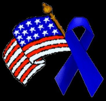 Ribbons And Usa Flags Blue Patriotic