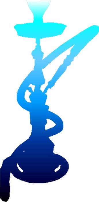 Blue hookah drawing