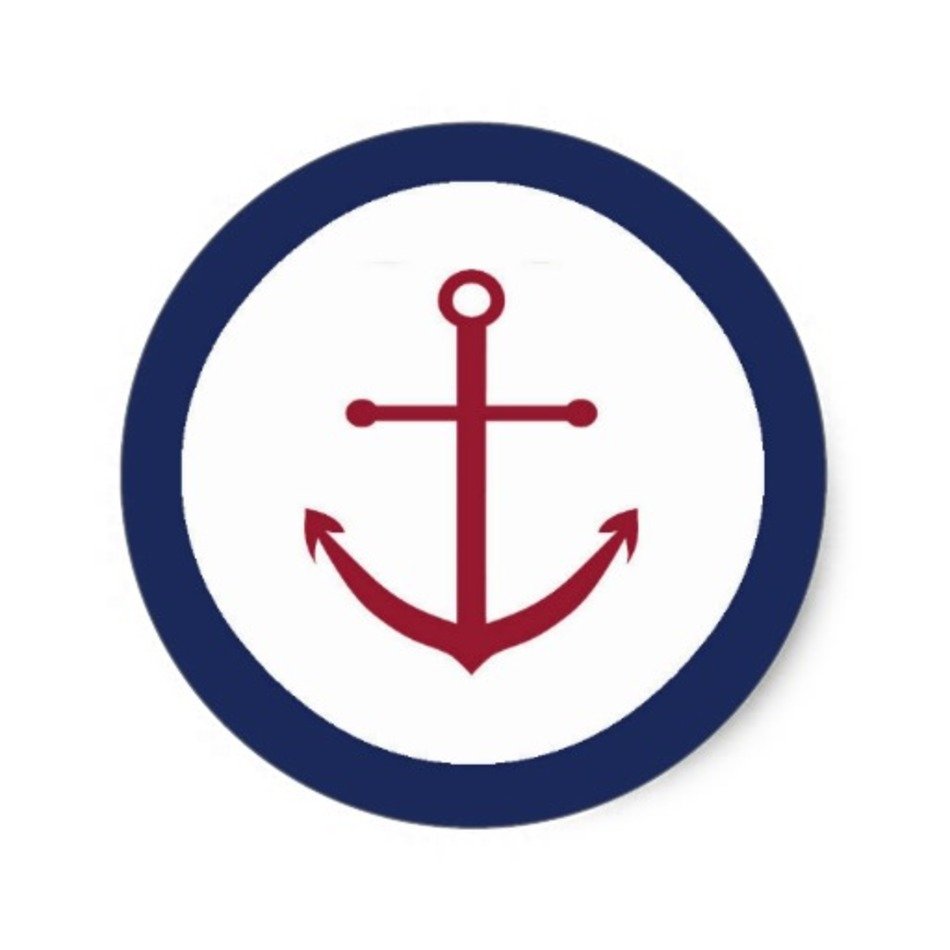 Nautical Baby Shower Anchor Envelope Seal Classic Round Sticker
