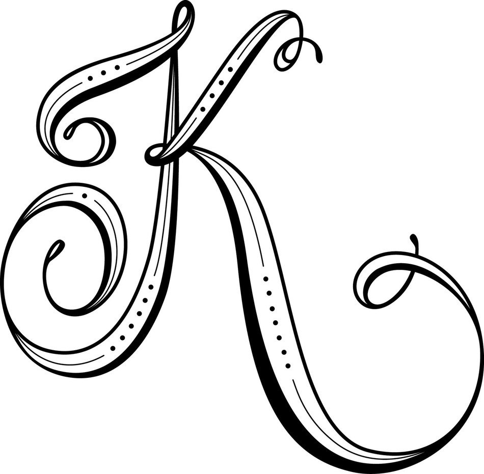 Beautiful drawing of k letter
