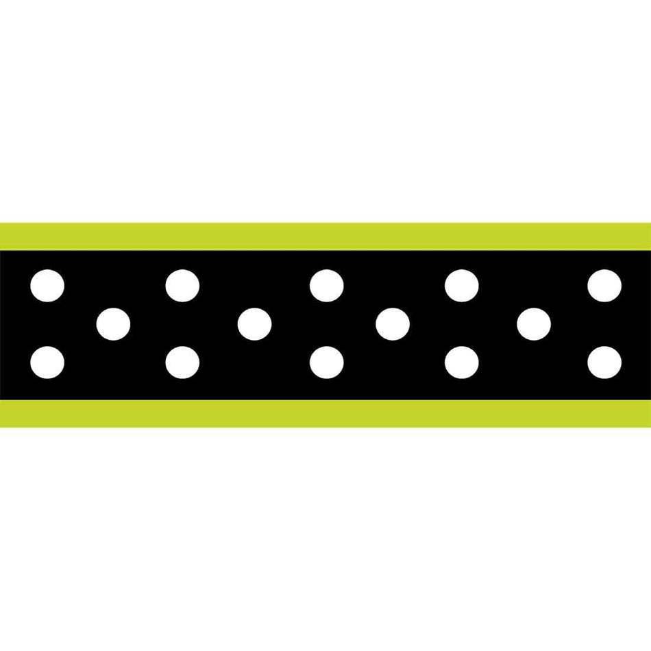 Polka Dots Black & Green Coordinating Border Sheet