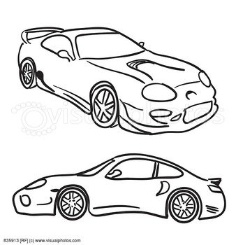 Clip Art Sports Car Drawings Isolated Over White In Format Paint Them