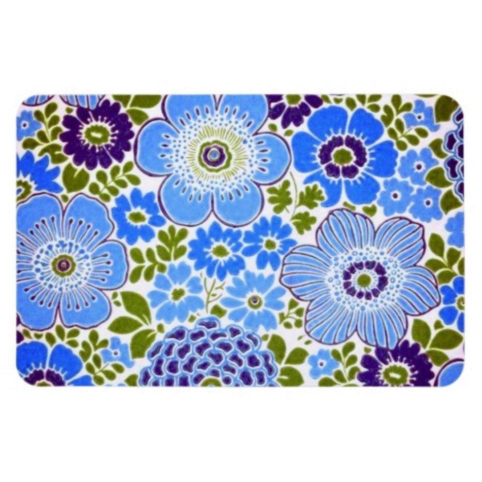 Beautiful Vintage Blue Floral Wallpaper Rectangle Magnets Zazzleco