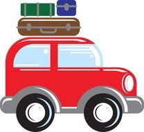 Car With Luggage drawing