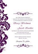 Purple Damask Wedding Invitation drawing
