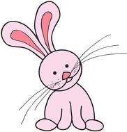 pink bunny drawing
