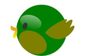 round green bird on a white background