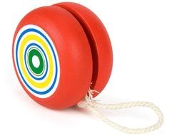 red yoyo with white thread