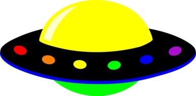 multi-colored flying saucer