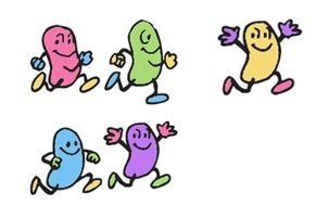 painted cartoon colorful beans