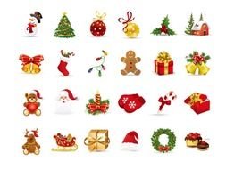 Name Christmas Elements Vector Set
