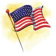 Colorful drawing of the flag of USA clipart