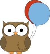 Brown Owl With Balloons Image Cute Holding A Red