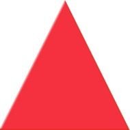 drawn red triangle on a white background