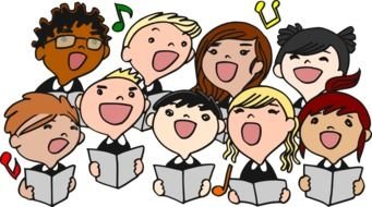 Clip art of singing children