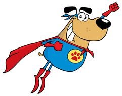 flying super dog as a graphic illustration