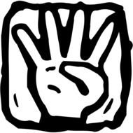 Clip art of the hand and 4 fingers