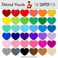 Rainbow Stitched Hearts Digital Instant Download