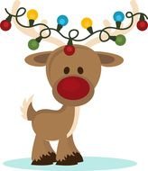 Clip art of cartoon Christmas deer