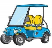 painted blue golf car