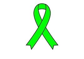 green ribbon on the white background