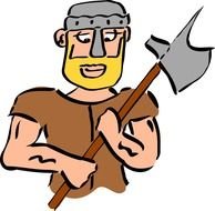 cartoon Roman soldier with arms