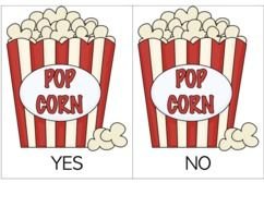 Popcorn Box yes no drawing