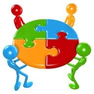Working Together puzzl drawing