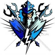 Poseidon Trident Logo Mascot With