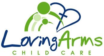 green and blue logo of child care service
