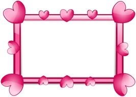 painted frame with pink hearts