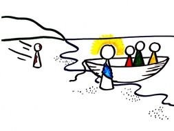 Colorful drawing with the Jesus clipart