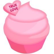 painted pink cupcake with a heart