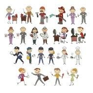 drawings of people of different professions