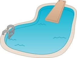 drawing of a pool with blue water