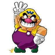 Funny cartoon fat man with pink nose
