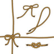 drawn different knots on a rope