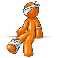 bandaged orange man