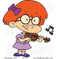 Cartoon Girl Standing And Playing A Violin 1115 By Ron Leishman