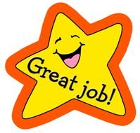 cartoon yellow star with the inscription Great Job