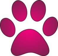 Clipart pf pink Paw Print