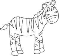 black and white zebra drawing for coloring