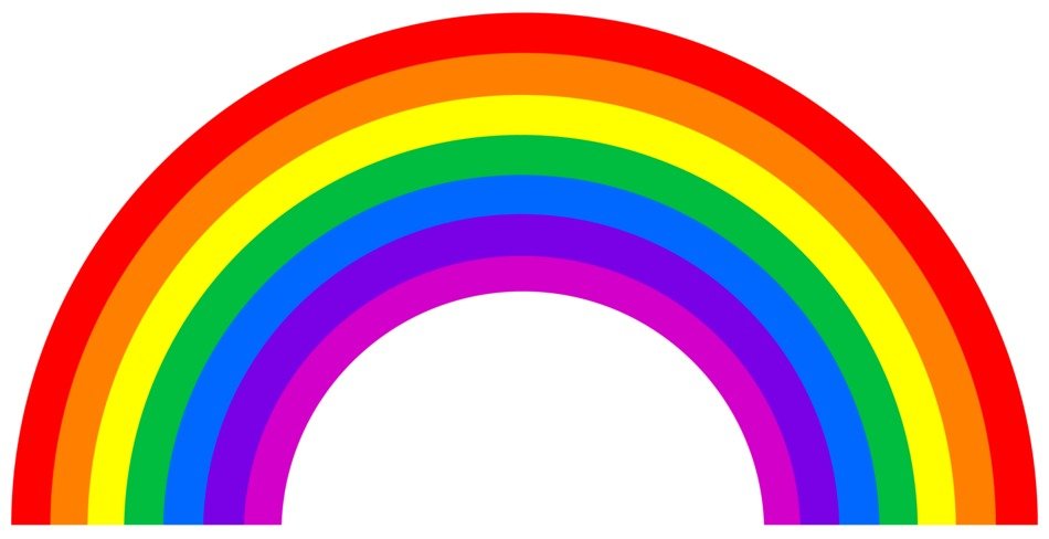 Rainbow on a black background clipart