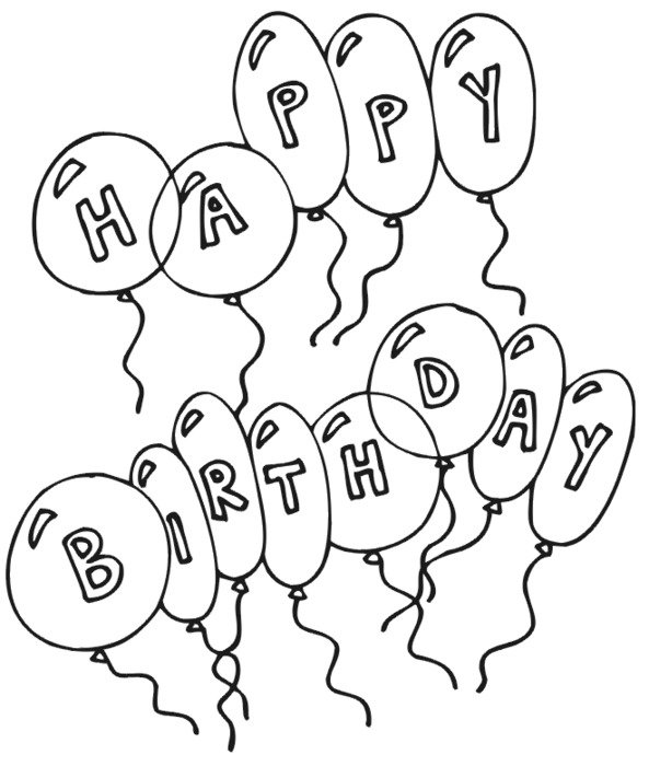 Happy Birthday Coloring Pages Free Printable Pictures