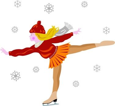 clipart in the form of a girl in warm skating clothes