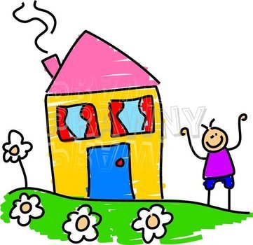 Happy Cartoon My House Toddler Art Prawny &ndash;