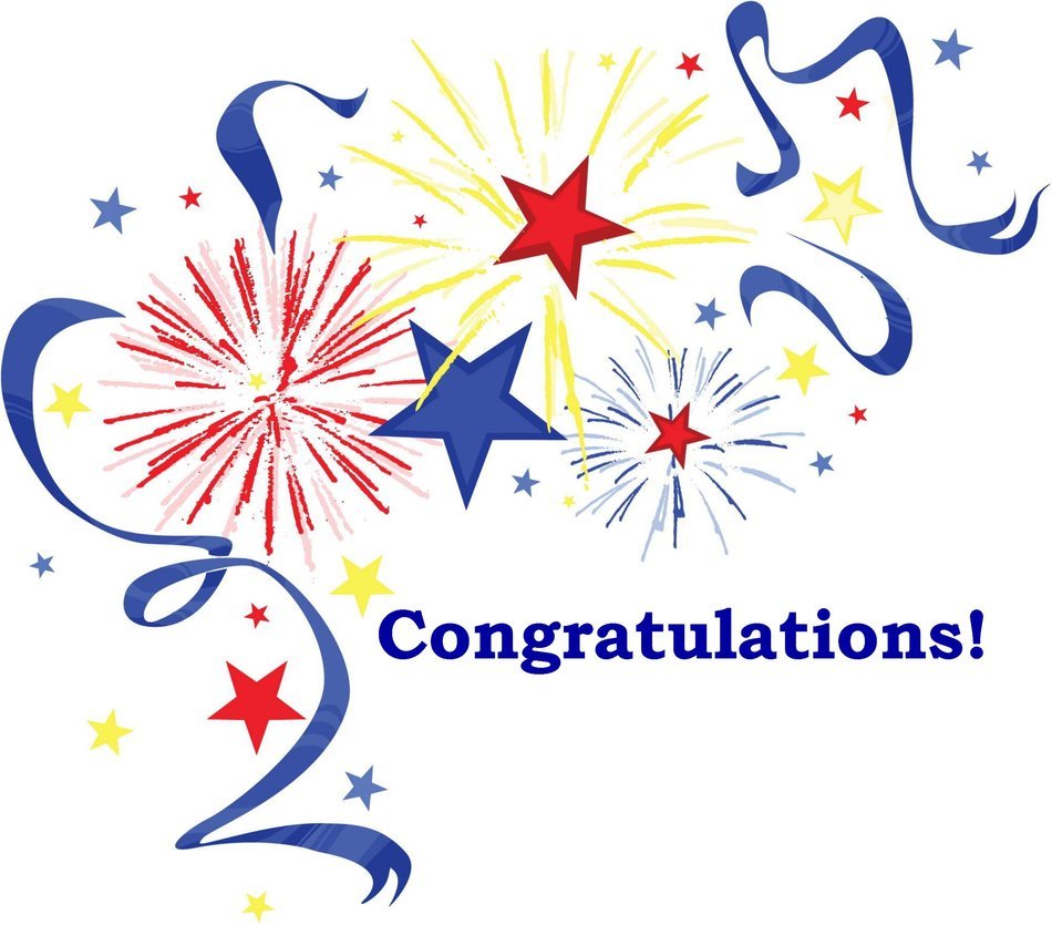 congratulations, drawing with stars and fireworks